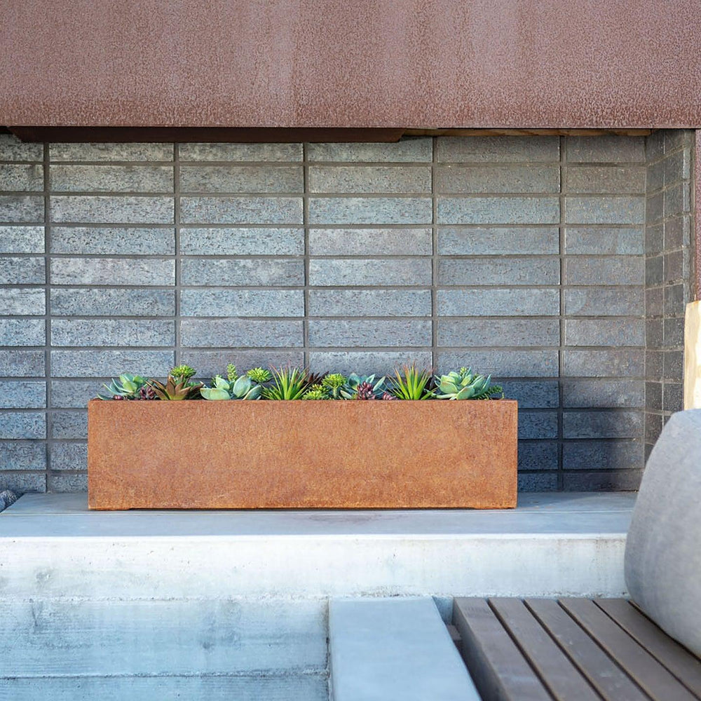 Modern Steel Window Box Planter - Pulled Nursery